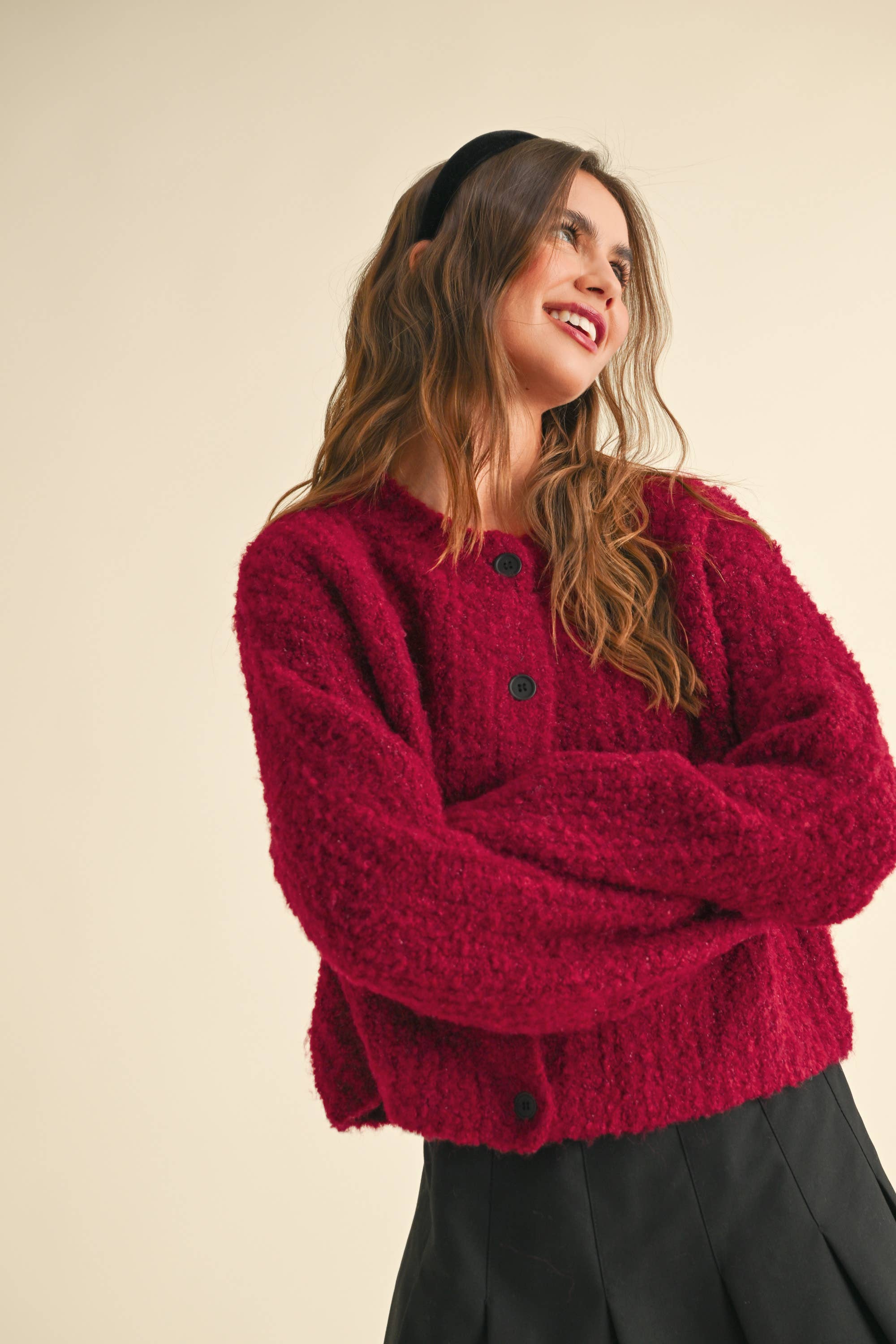Fuzzy Black Cardigan Sweater