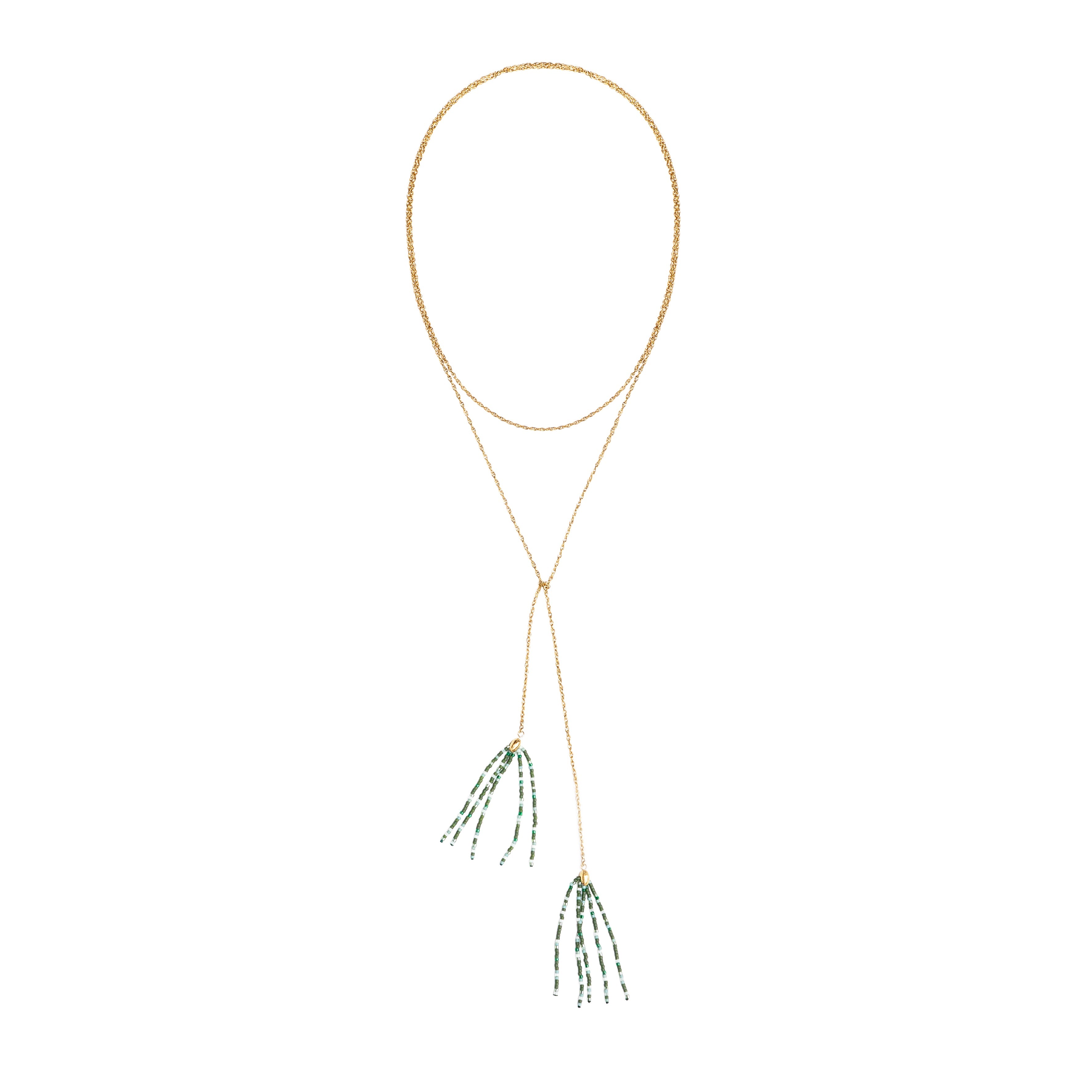 Grounded Hope Tassel Wrap Necklace - Gold