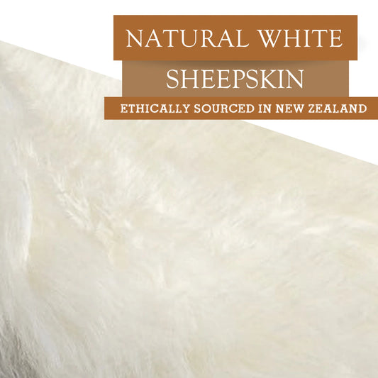 Real Sheepskin Rug Natural White - Size 2 x 3' Lambswool