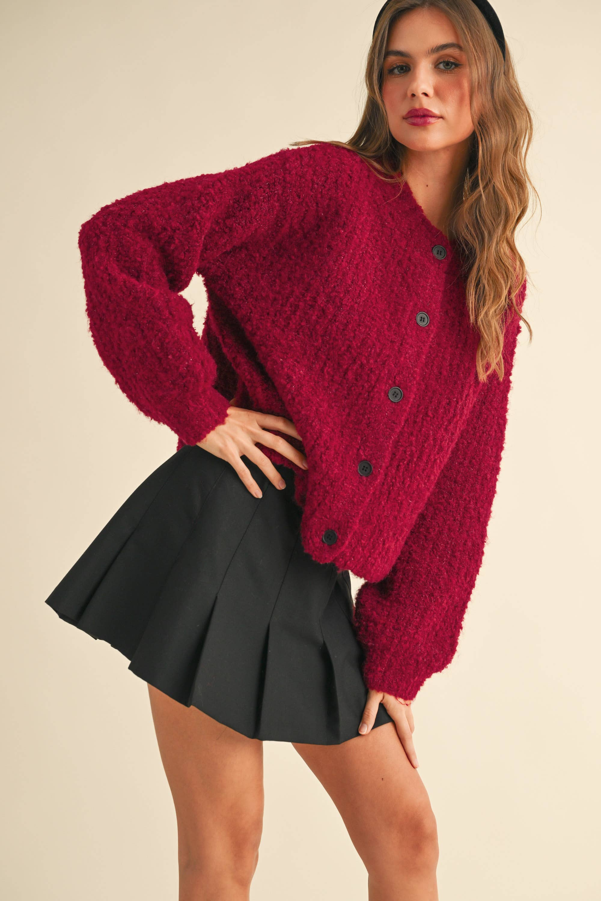 Fuzzy Black Cardigan Sweater