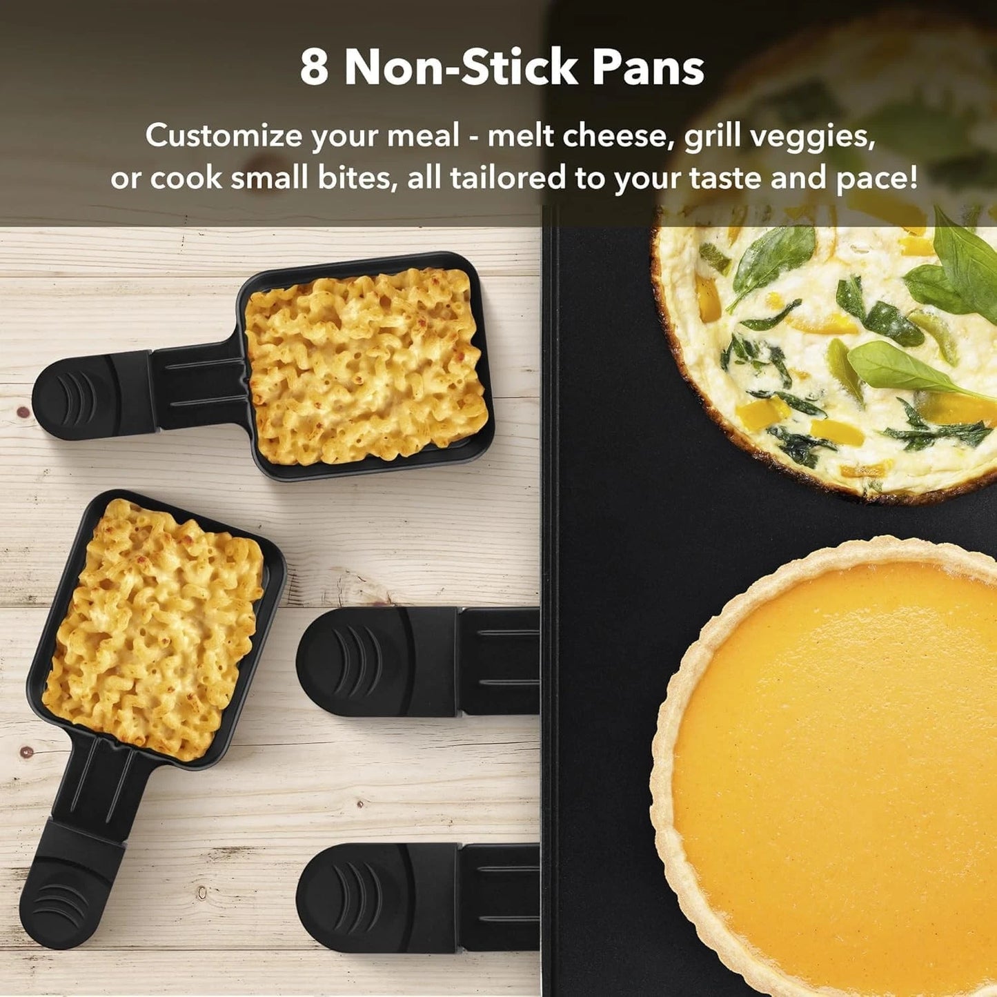 HBN Electric Raclette Table Grill W/ 8 Warming Trays, 2-in-1 Korean BBQ Grill