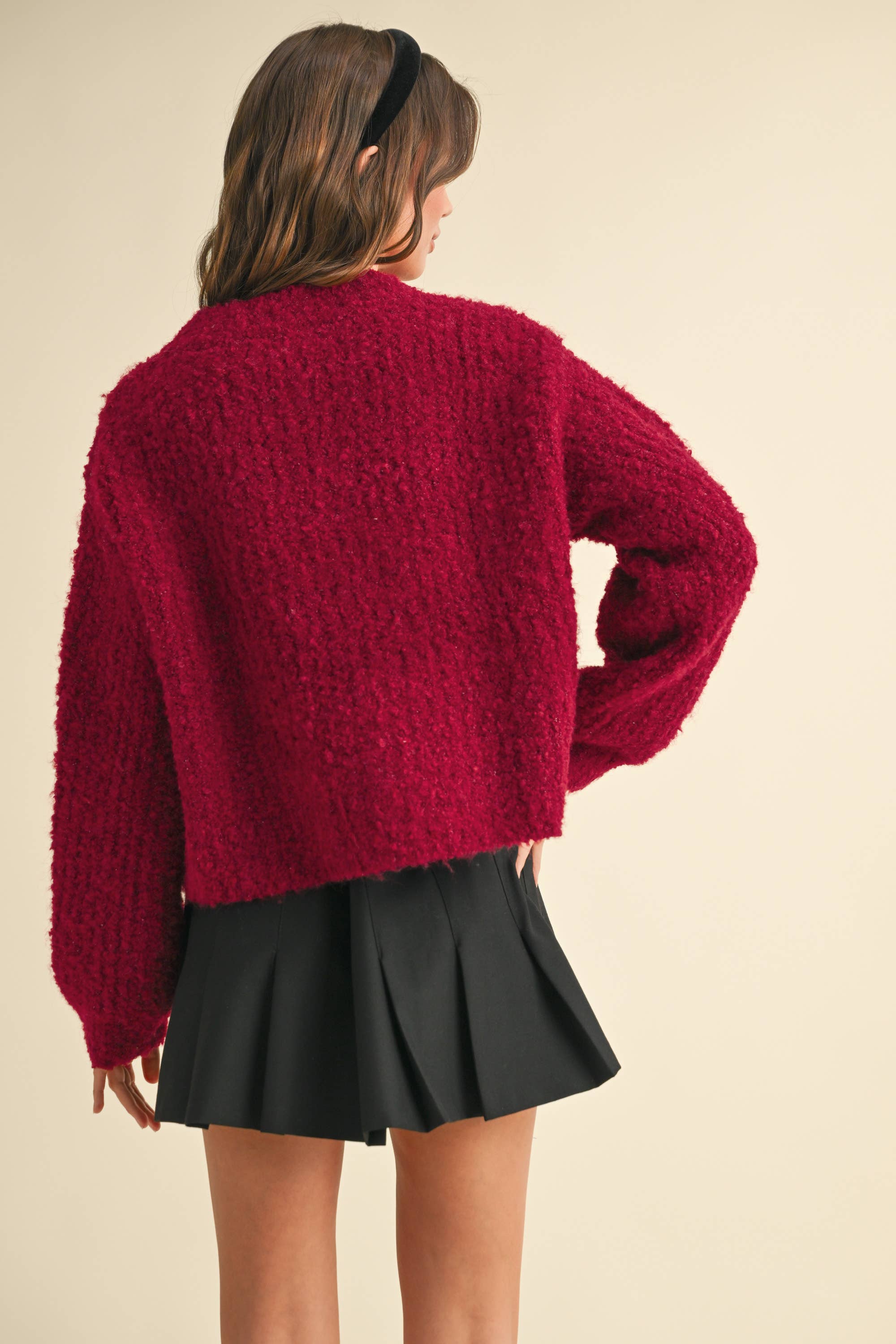 Fuzzy Black Cardigan Sweater