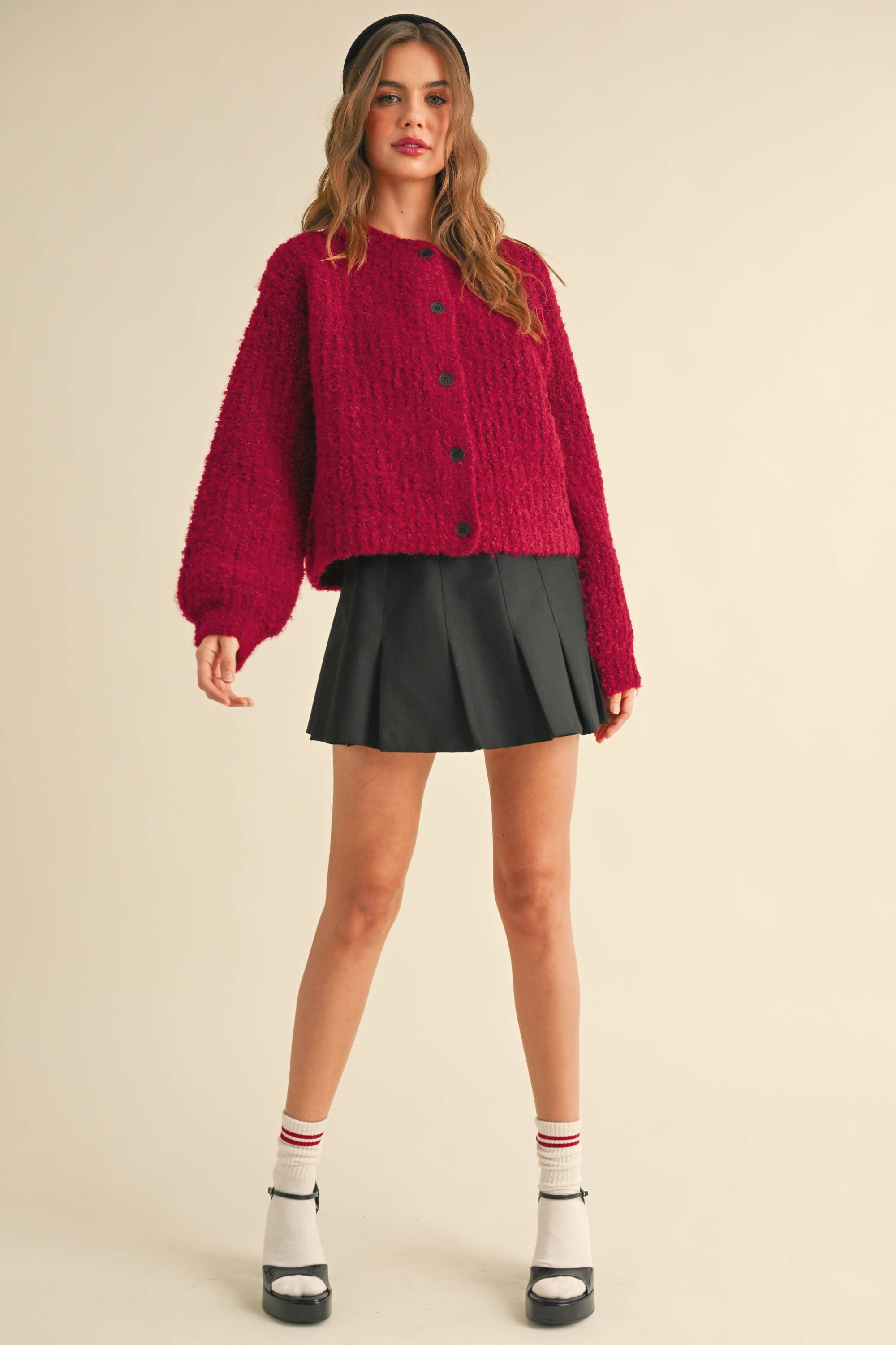 Fuzzy Black Cardigan Sweater