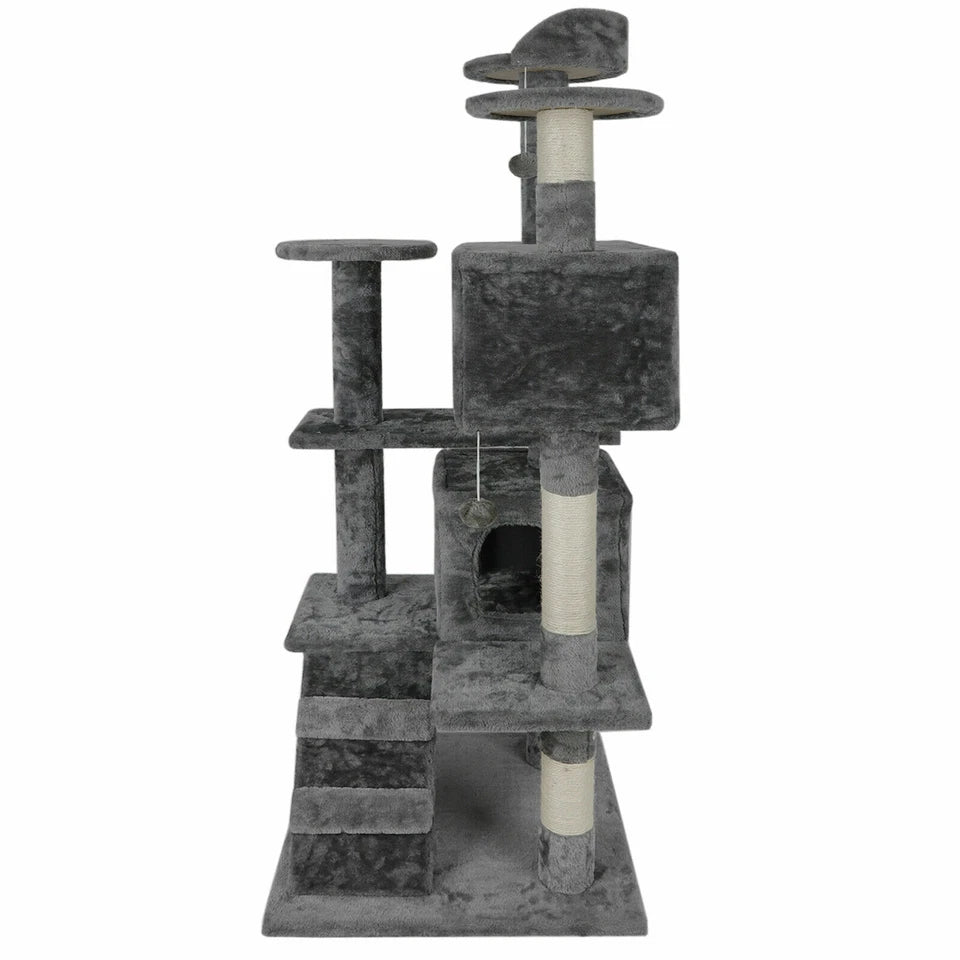 Cat Tree Tower 55" STURDY Activity Center Large Playing House Condo For Rest