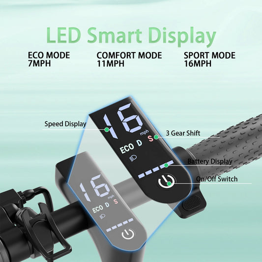 Adult Electric Scooter 20KM Long Range Folding E-Scooter City Safe Commuter APP