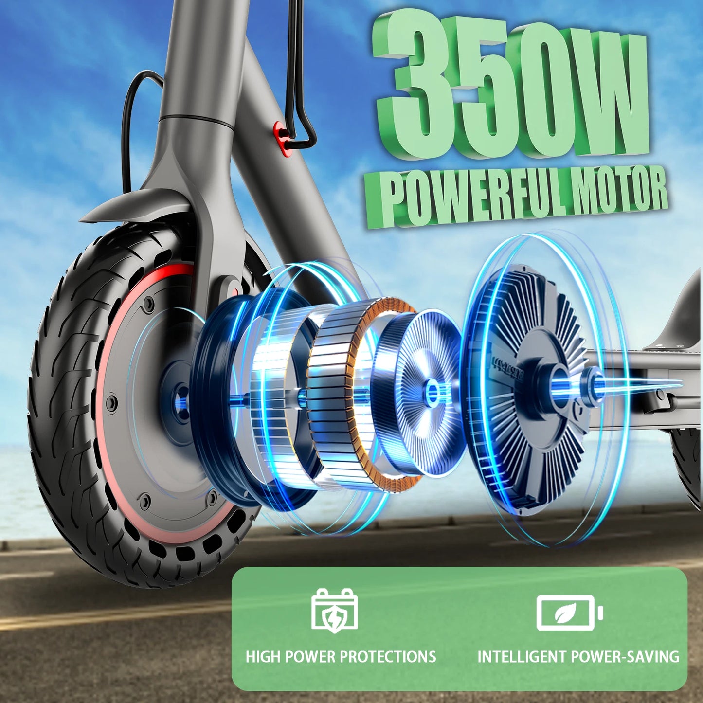 Adult Electric Scooter 20KM Long Range Folding E-Scooter City Safe Commuter APP