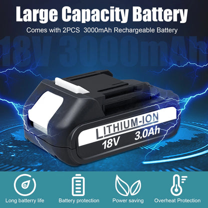 6inch Electric Mini Chainsaw Cordless Saw w/ 2 battery Handheld for Cutting