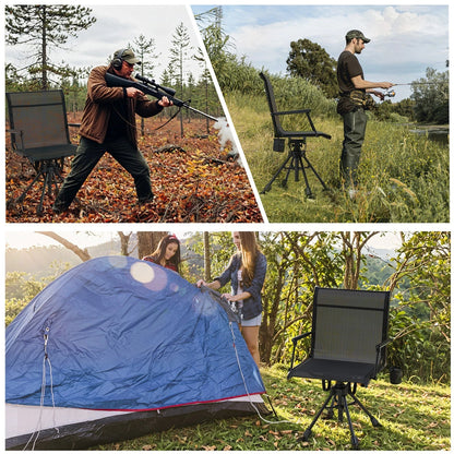 Danrelax Heated Camo Swivel Hunting Chair with Gun Rest & Detachable Cover – 330lb Weight Capacity