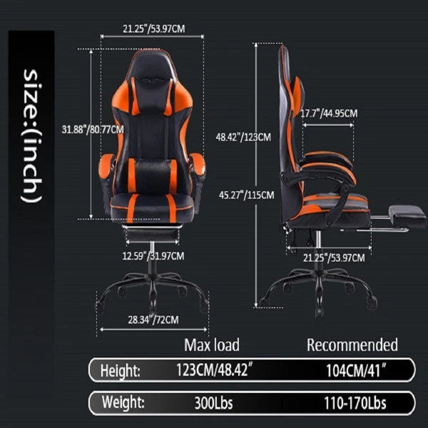 Gaming Chair Ergonomic Computer Office Chair Recliner Swivel Seat