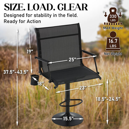 Danrelax Heated Camo Swivel Hunting Chair with Gun Rest & Detachable Cover – 330lb Weight Capacity
