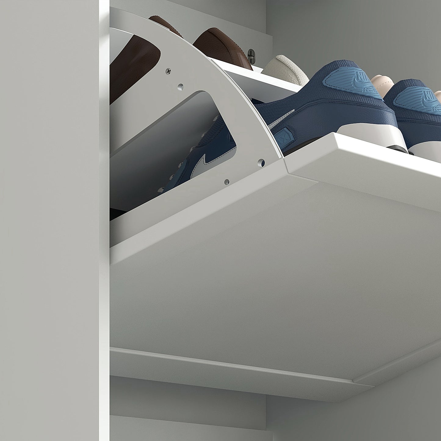 Modern Shoe Cabinet with 3 Flip Drawers for 12-18 Pairs of Shoes