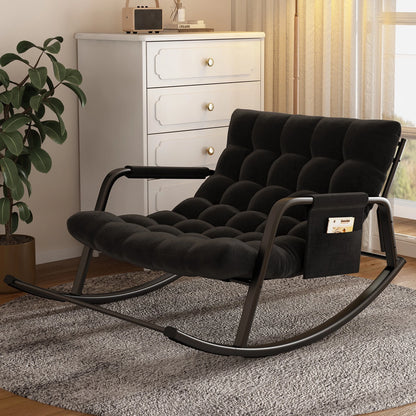 Large Grand Oversize Rocking Recliner Chair for Patio and Home Lounge Spaces