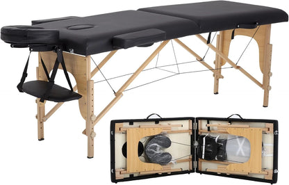 🎉✨ 2025 New Year Special Offer! ✨🔥 - BestMassage 73" Folding Massage Table with Carry Case – XTS-MT296, Black