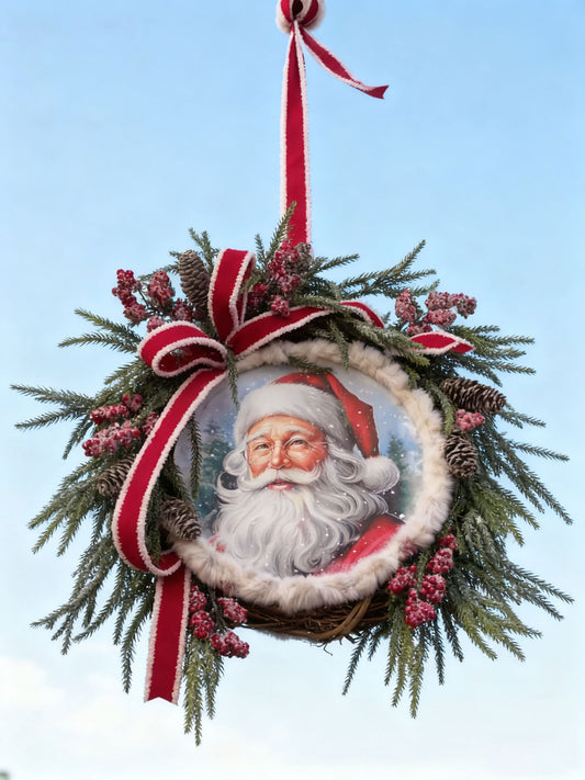 Handmade Christmas Wreath Hanger - Multicolor Door Decoration, Perfect for Seasonal Festivities