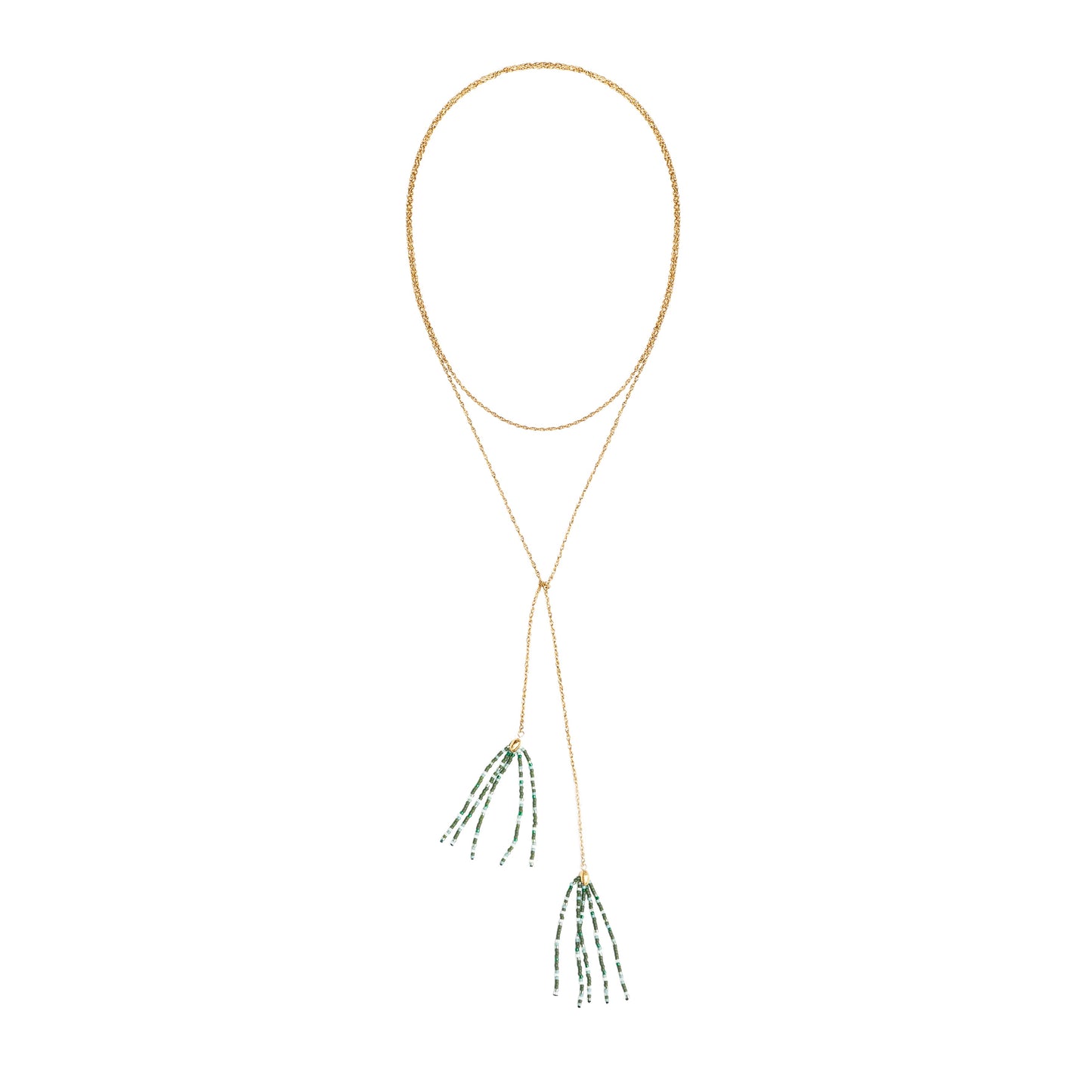 Grounded Hope Tassel Wrap Necklace - Gold