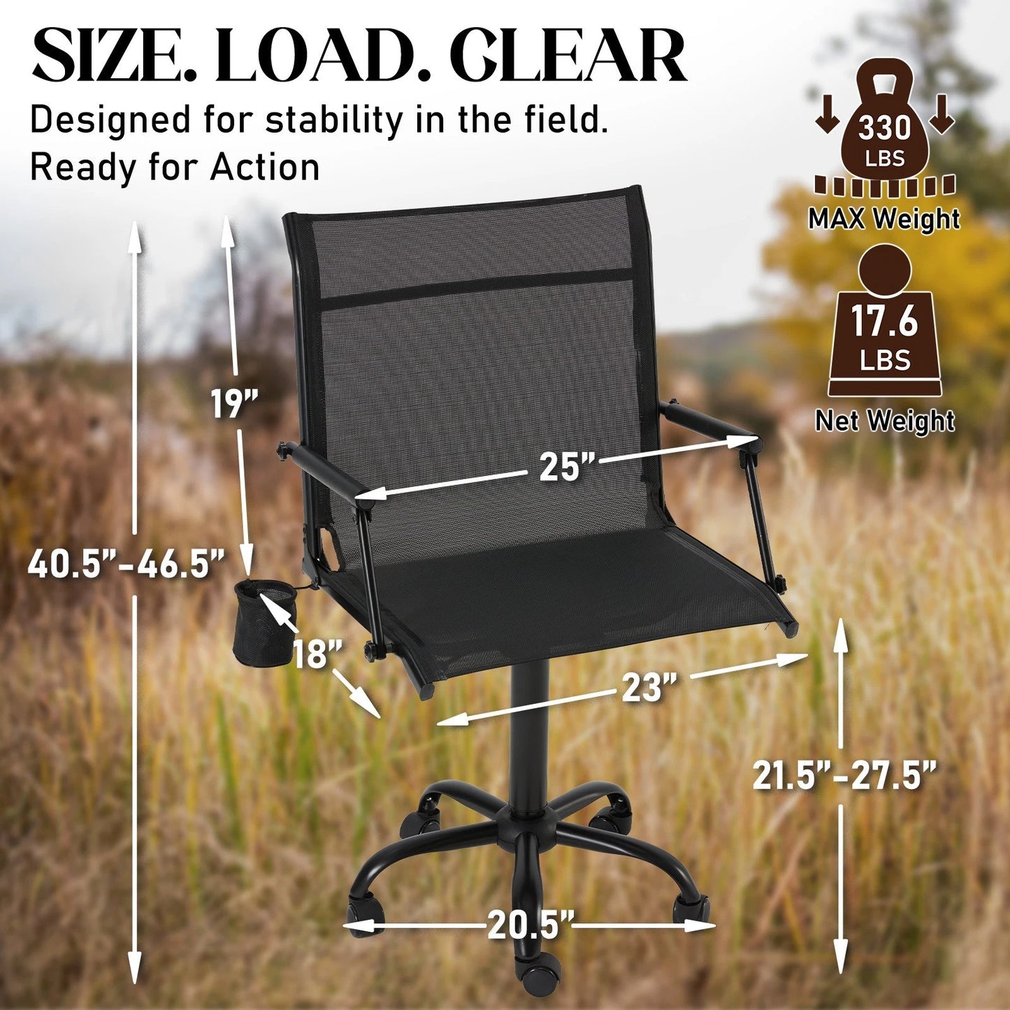 Danrelax Heated Camo Swivel Hunting Chair with Gun Rest & Detachable Cover – 330lb Weight Capacity