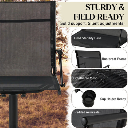 Danrelax Heated Camo Swivel Hunting Chair with Gun Rest & Detachable Cover – 330lb Weight Capacity