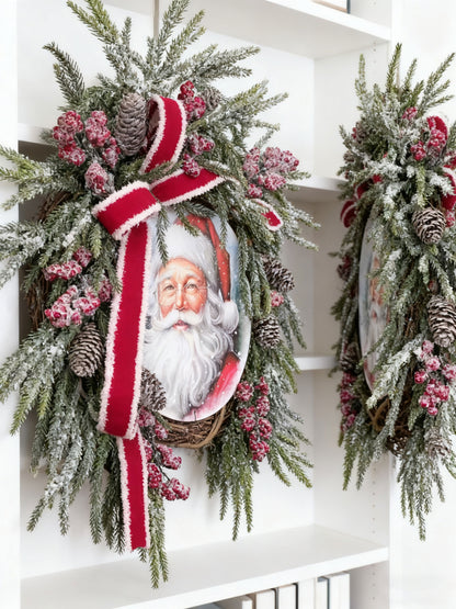 Handmade Christmas Wreath Hanger - Multicolor Door Decoration, Perfect for Seasonal Festivities