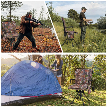 Danrelax Heated Camo Swivel Hunting Chair with Gun Rest & Detachable Cover – 330lb Weight Capacity