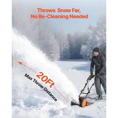 Uimoso 17 in Electric Snow Blower 12A Motor Snow Shovel, 20 ft Throwing Distance