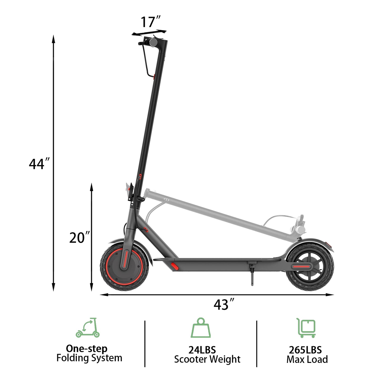 Adult Electric Scooter 20KM Long Range Folding E-Scooter City Safe Commuter APP