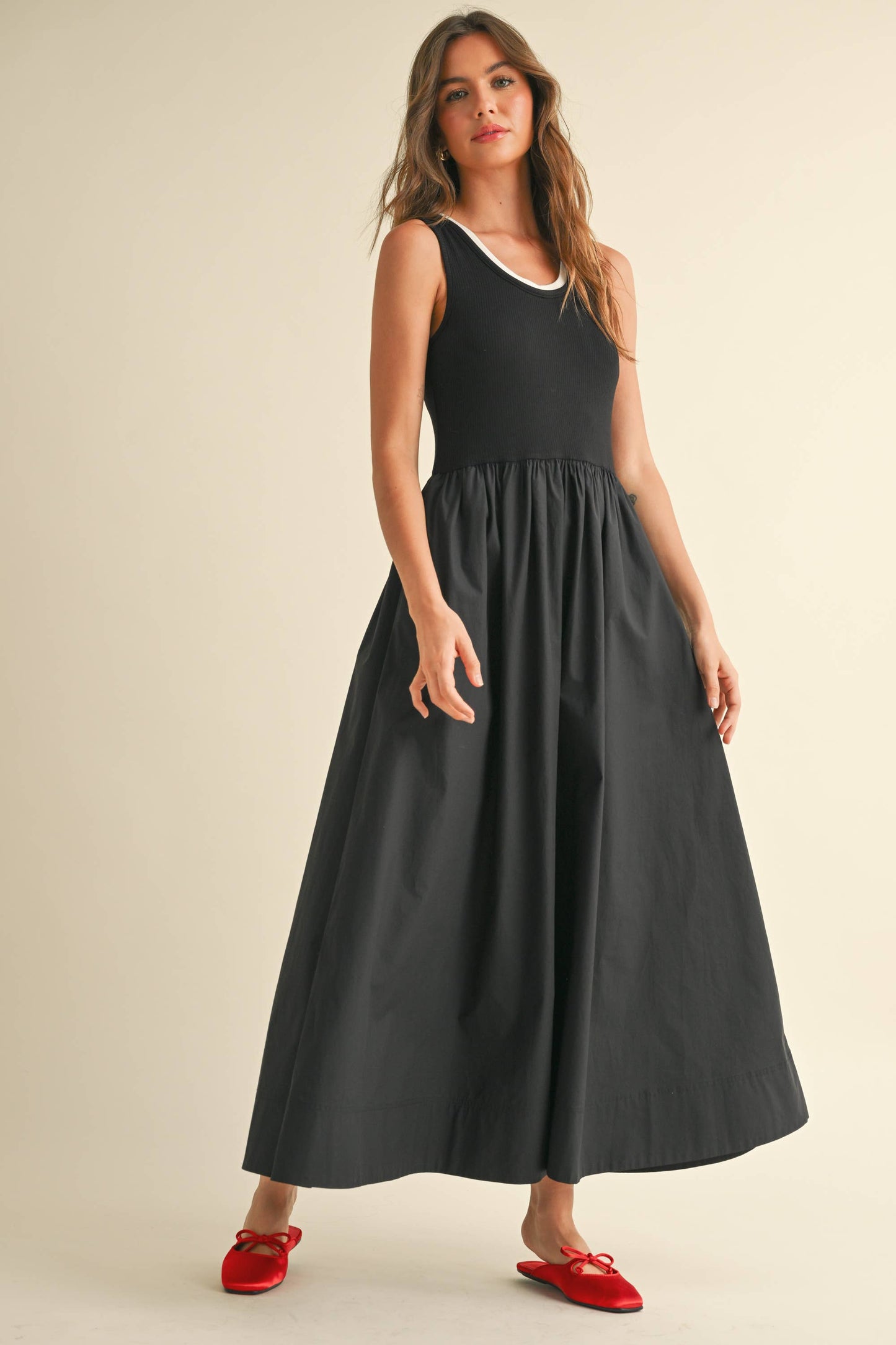 Trim Dress with Pockets