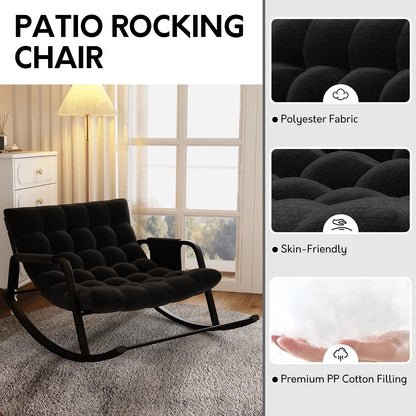 Large Grand Oversize Rocking Recliner Chair for Patio and Home Lounge Spaces