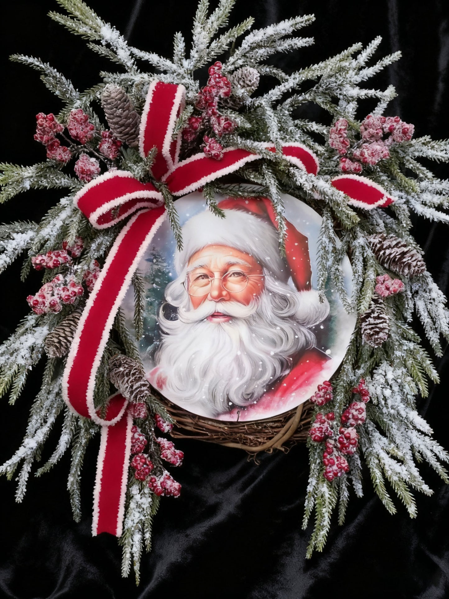 Handmade Christmas Wreath Hanger - Multicolor Door Decoration, Perfect for Seasonal Festivities