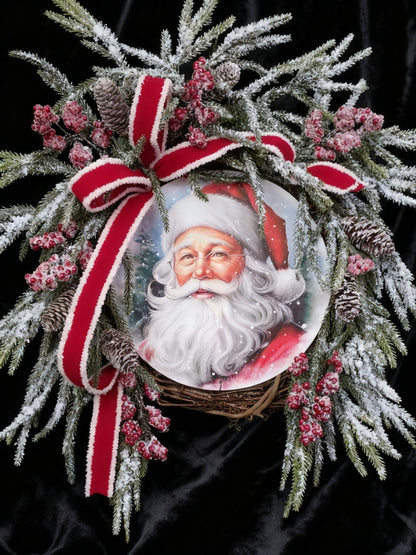 Handmade Christmas Wreath Hanger - Multicolor Door Decoration, Perfect for Seasonal Festivities