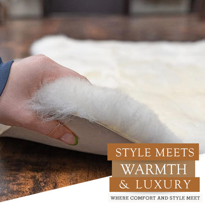 Real Sheepskin Rug Natural White - Size 2 x 3' Lambswool