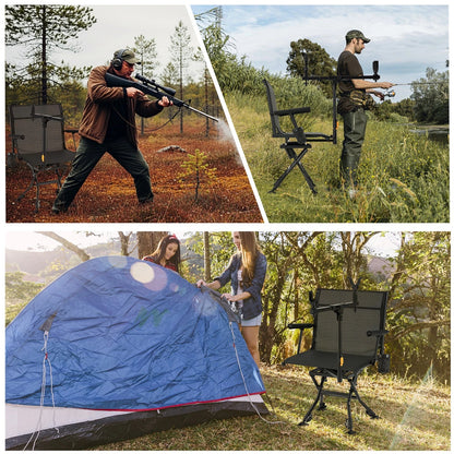 Danrelax Heated Camo Swivel Hunting Chair with Gun Rest & Detachable Cover – 330lb Weight Capacity