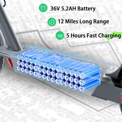 Adult Electric Scooter 20KM Long Range Folding E-Scooter City Safe Commuter APP