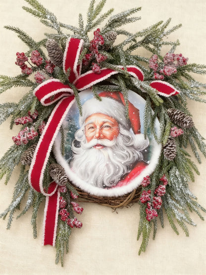 Handmade Christmas Wreath Hanger - Multicolor Door Decoration, Perfect for Seasonal Festivities