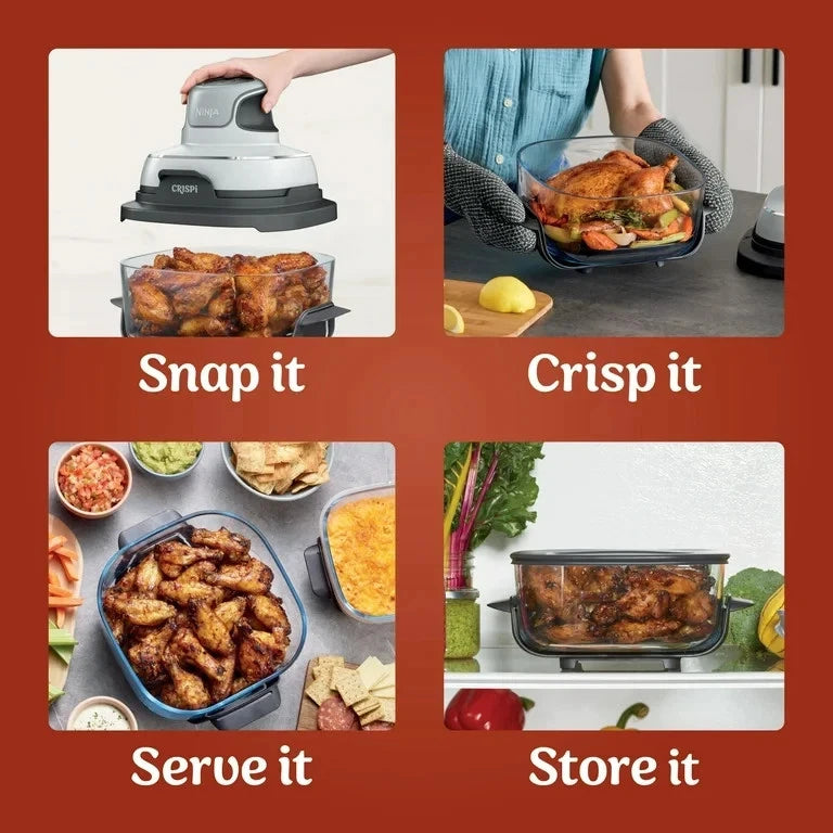 Ninja FN090 Crispi 3in1 Portable Cooking System Air Fryer 4QT TempWare Container