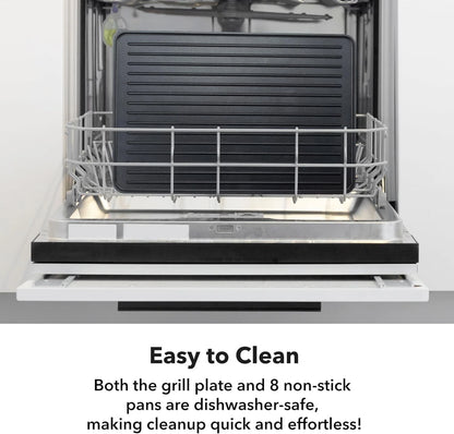 HBN Electric Raclette Table Grill W/ 8 Warming Trays, 2-in-1 Korean BBQ Grill