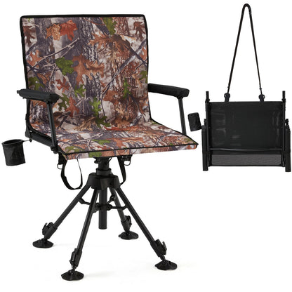 Danrelax Heated Camo Swivel Hunting Chair with Gun Rest & Detachable Cover – 330lb Weight Capacity