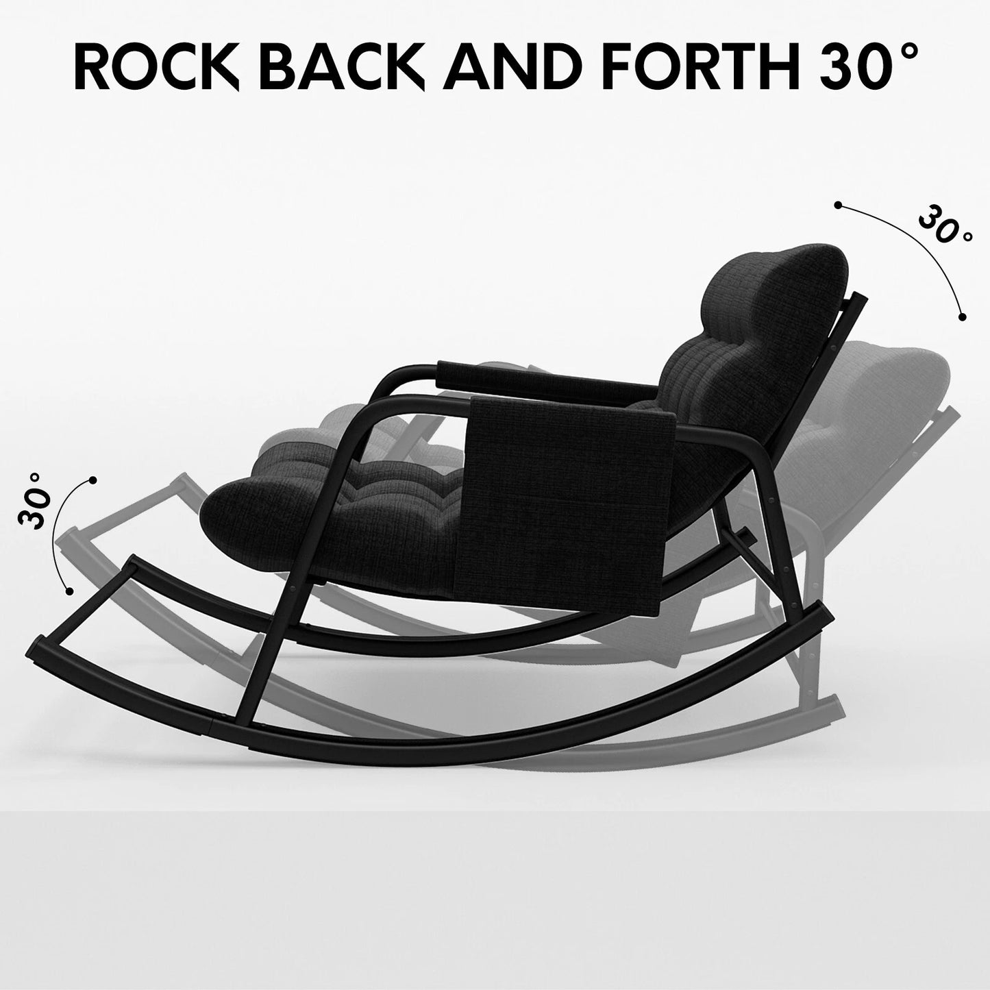 Large Grand Oversize Rocking Recliner Chair for Patio and Home Lounge Spaces