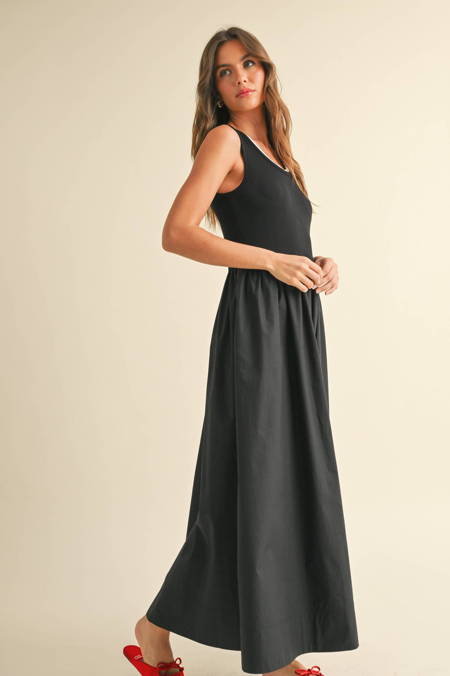 Trim Dress with Pockets