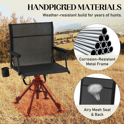 Danrelax Heated Camo Swivel Hunting Chair with Gun Rest & Detachable Cover – 330lb Weight Capacity