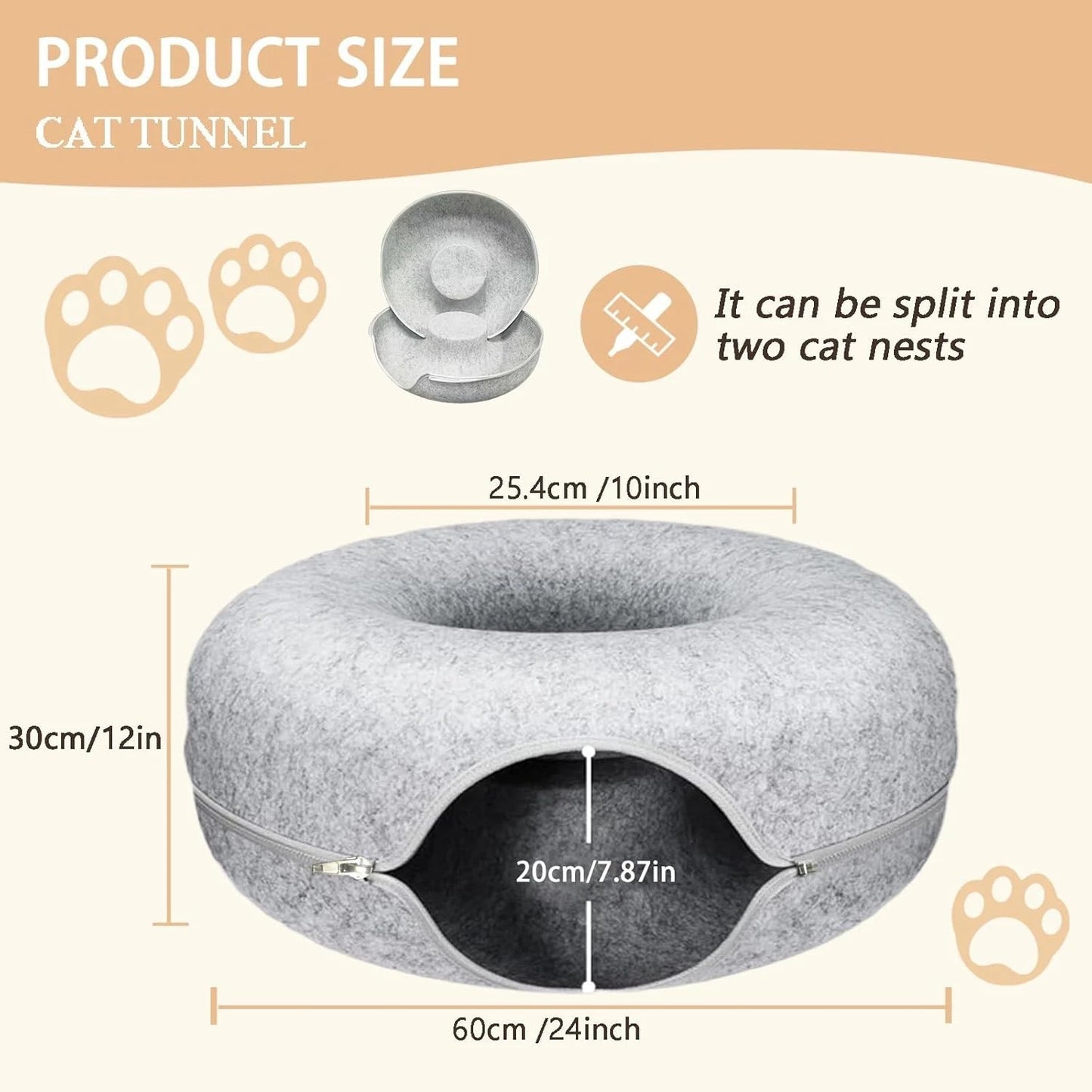 Cat Donut Bed & Tunnel