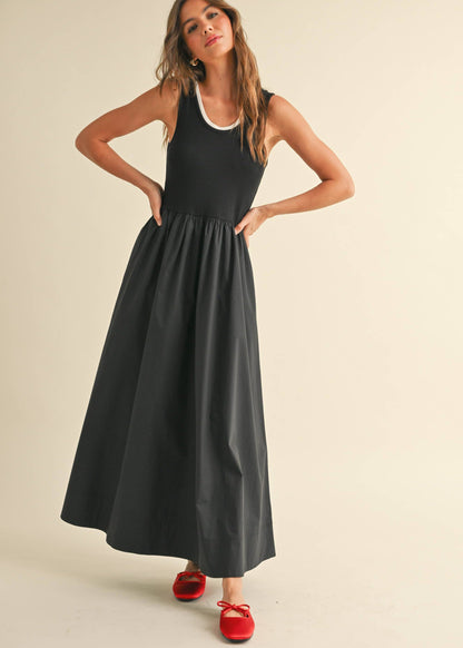 Trim Dress with Pockets