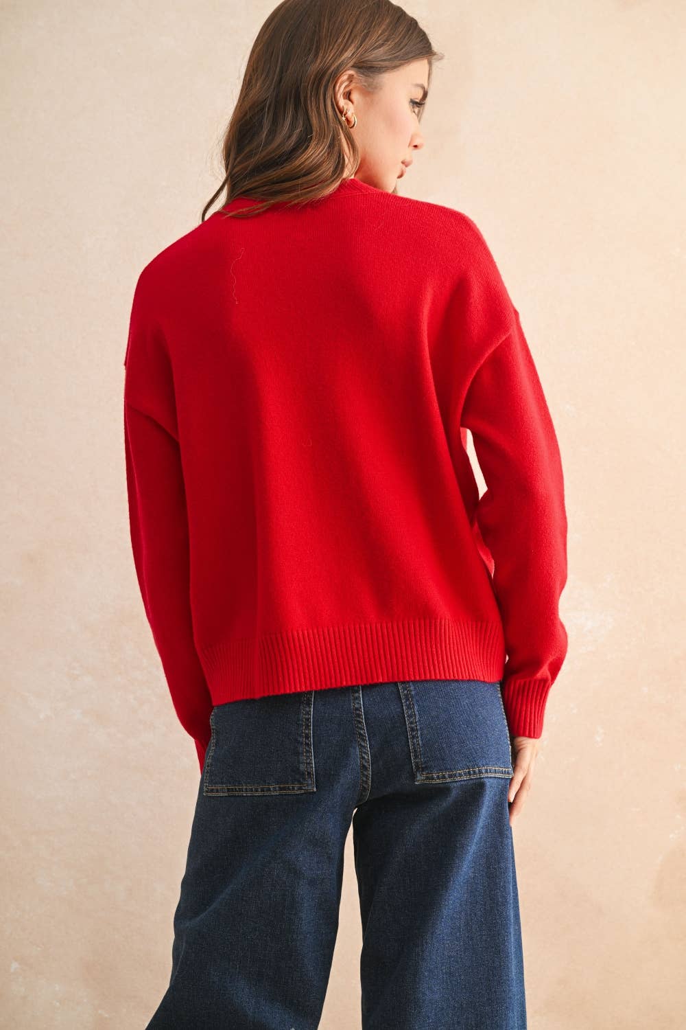 Red Mock Neck Sweater