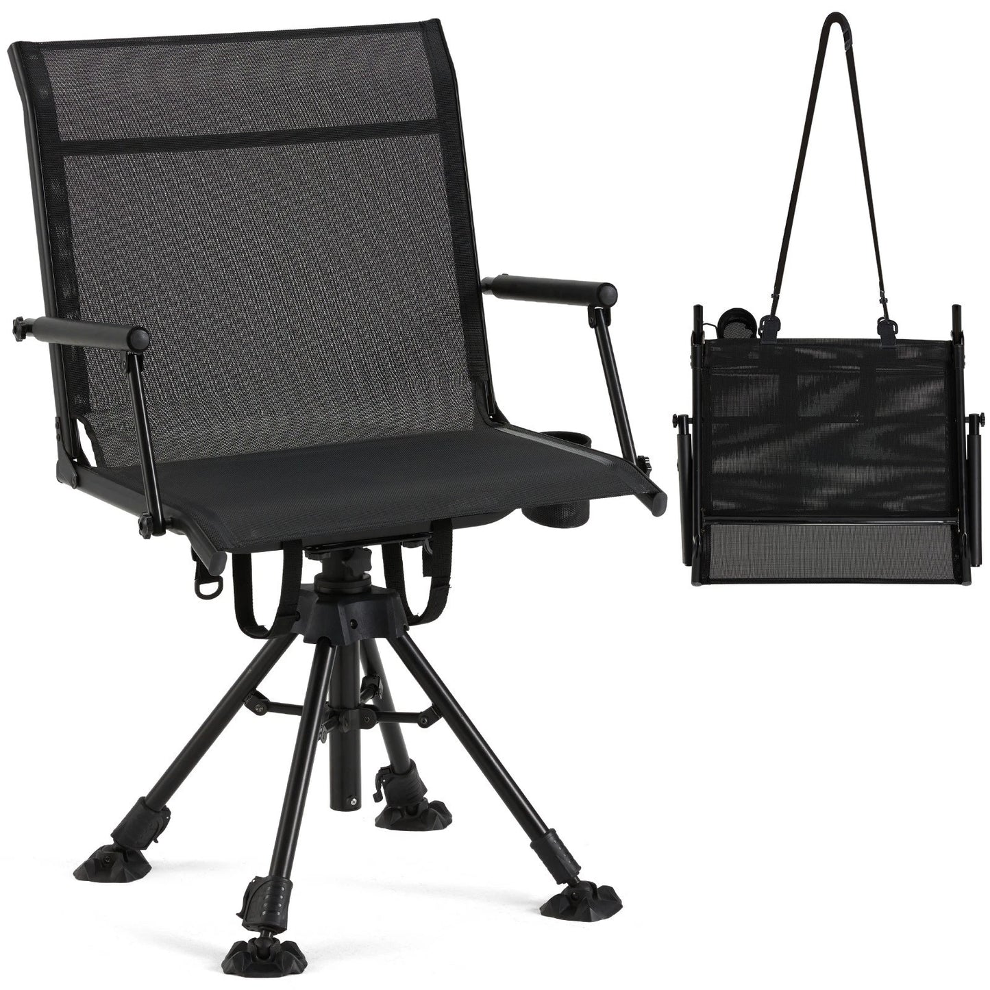 Danrelax Heated Camo Swivel Hunting Chair with Gun Rest & Detachable Cover – 330lb Weight Capacity