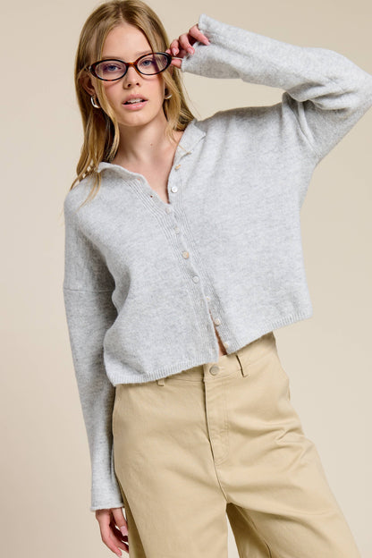 Essential Button Down Cardigan Top:
