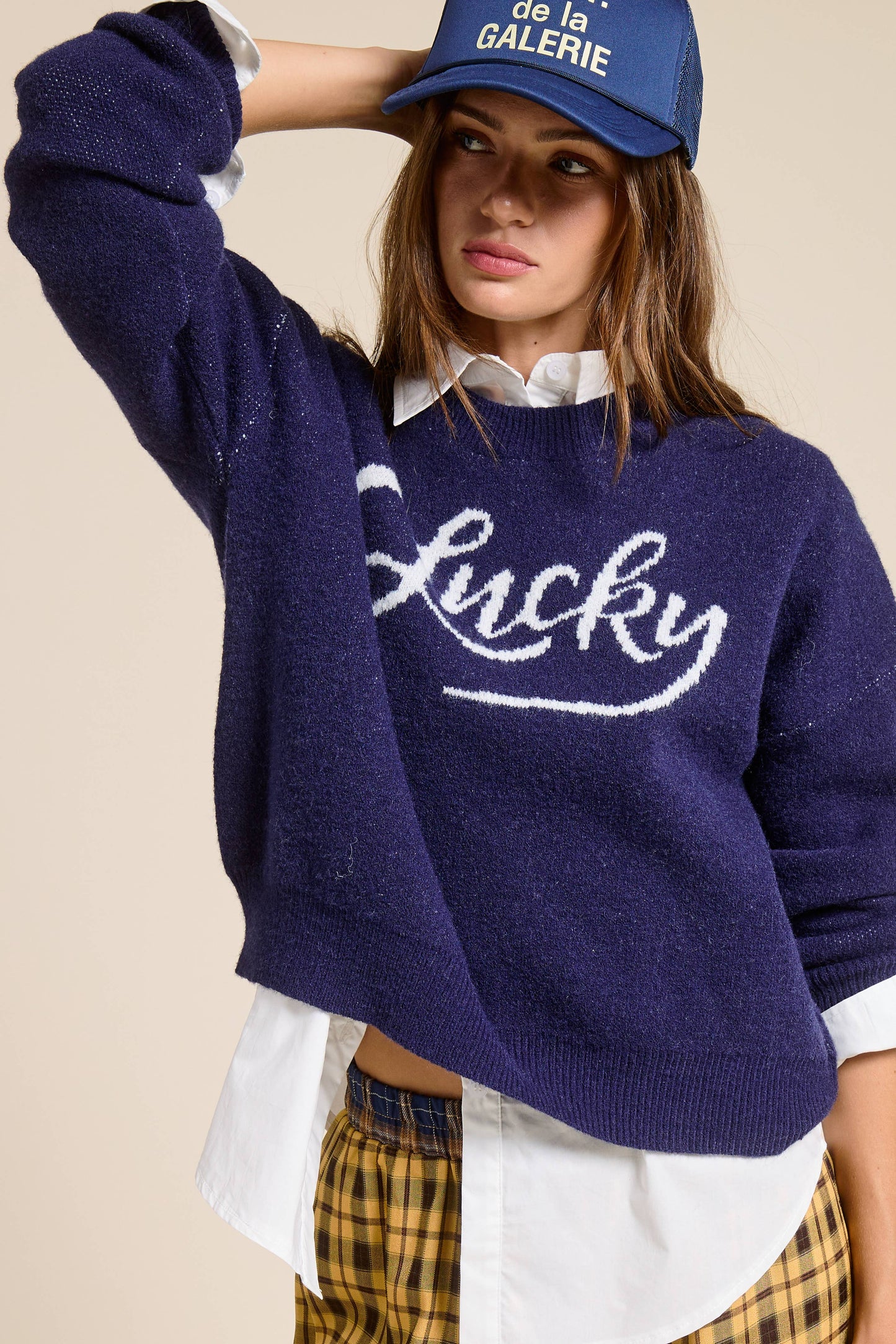 Lucky Graphic Crewneck Knit Sweater
