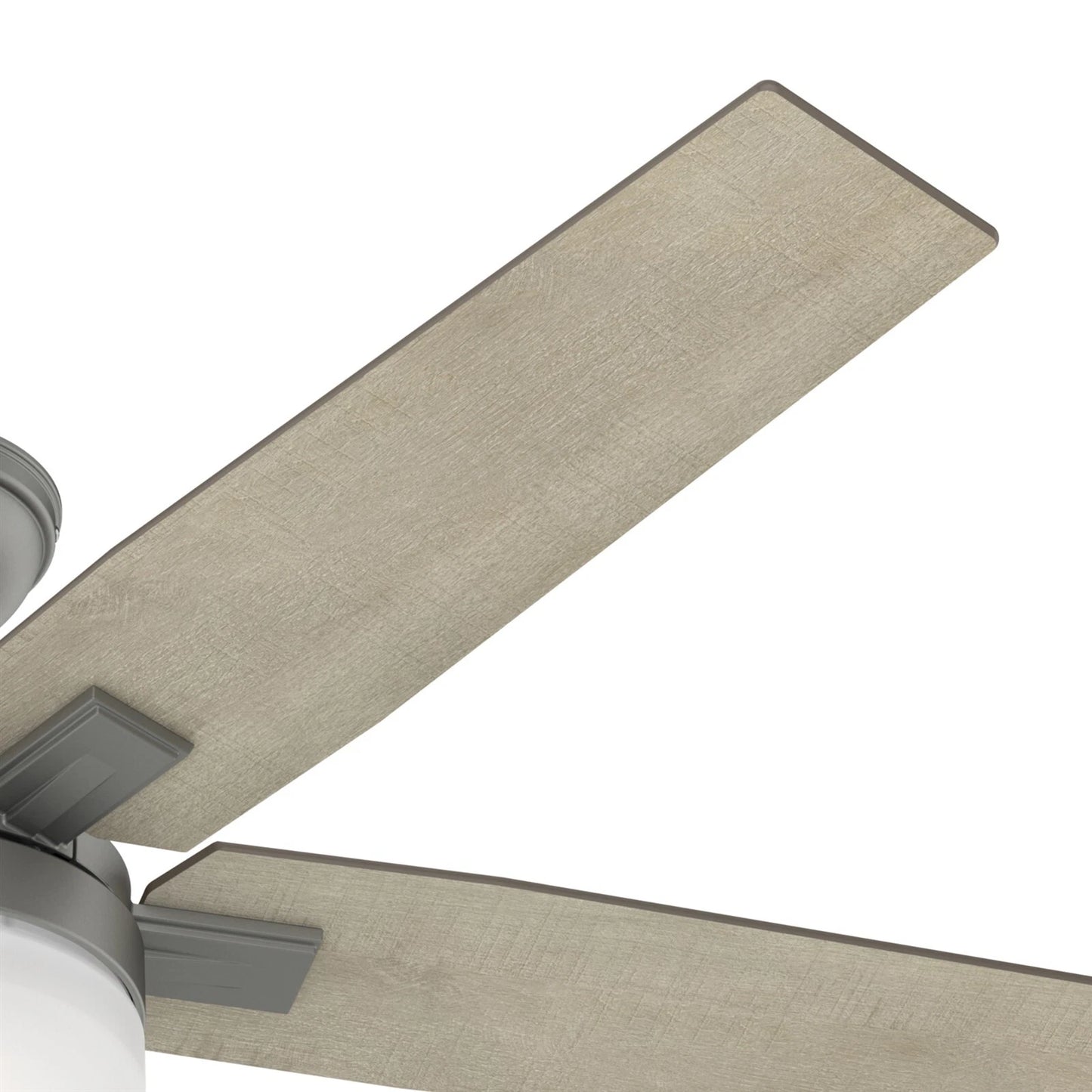 Hunter Fan 52 in Contemporary Matte Silver Ceiling Fan with Light Kit and Remote