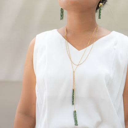 Grounded Hope Tassel Wrap Necklace - Gold