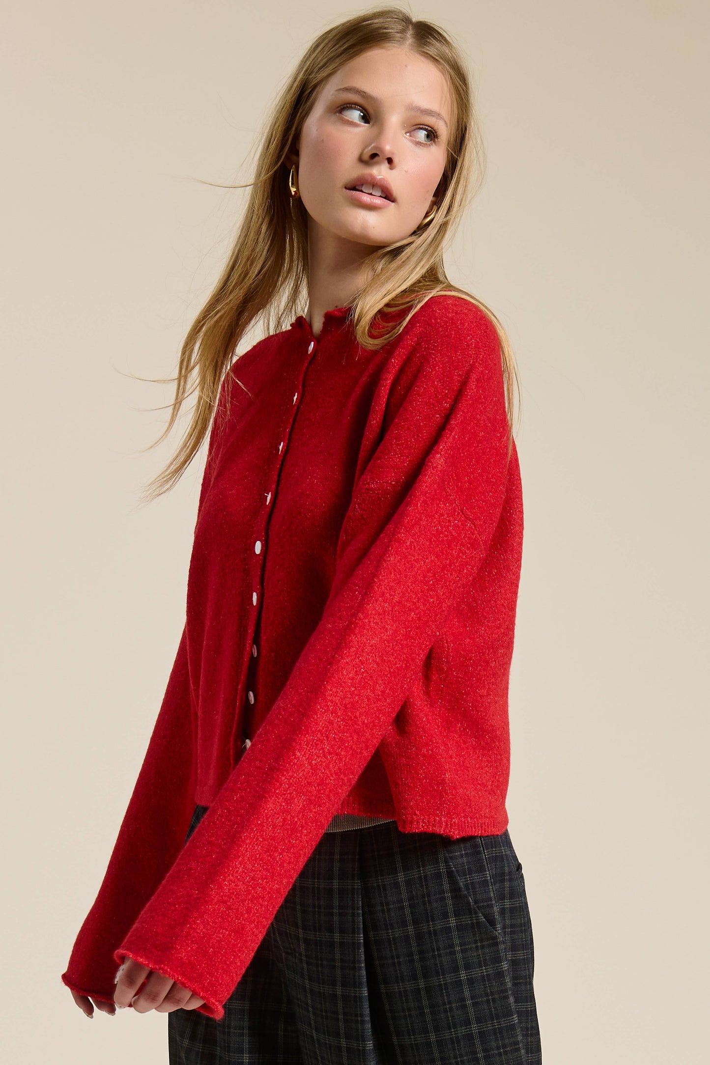 Essential Button Down Cardigan Top: