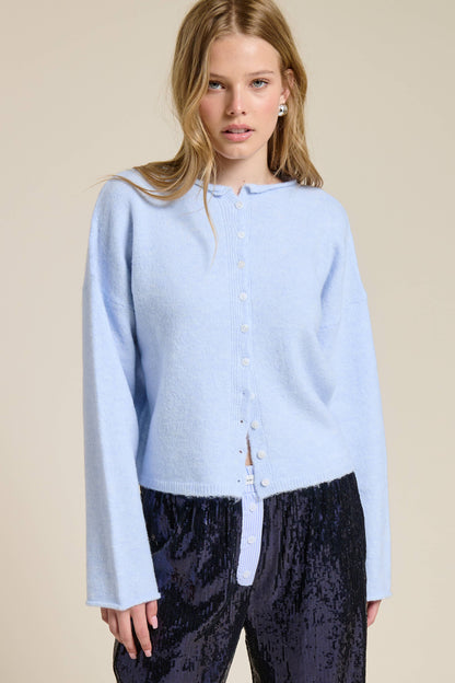 Essential Button Down Cardigan Top: