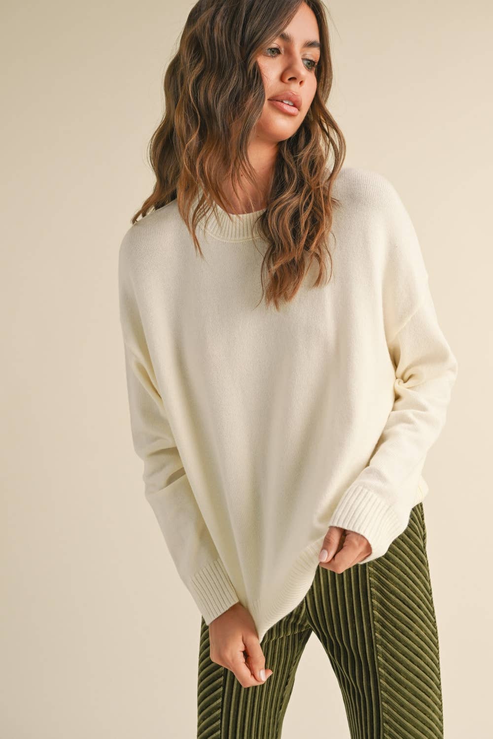 Red Mock Neck Sweater
